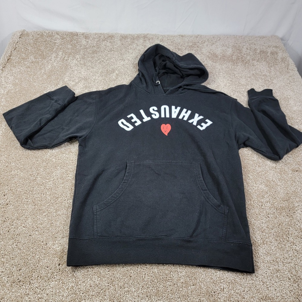 Beautiful Bastard‎ Exhausted Graphic Hoodie Pullover Sweatshirt Size XL
